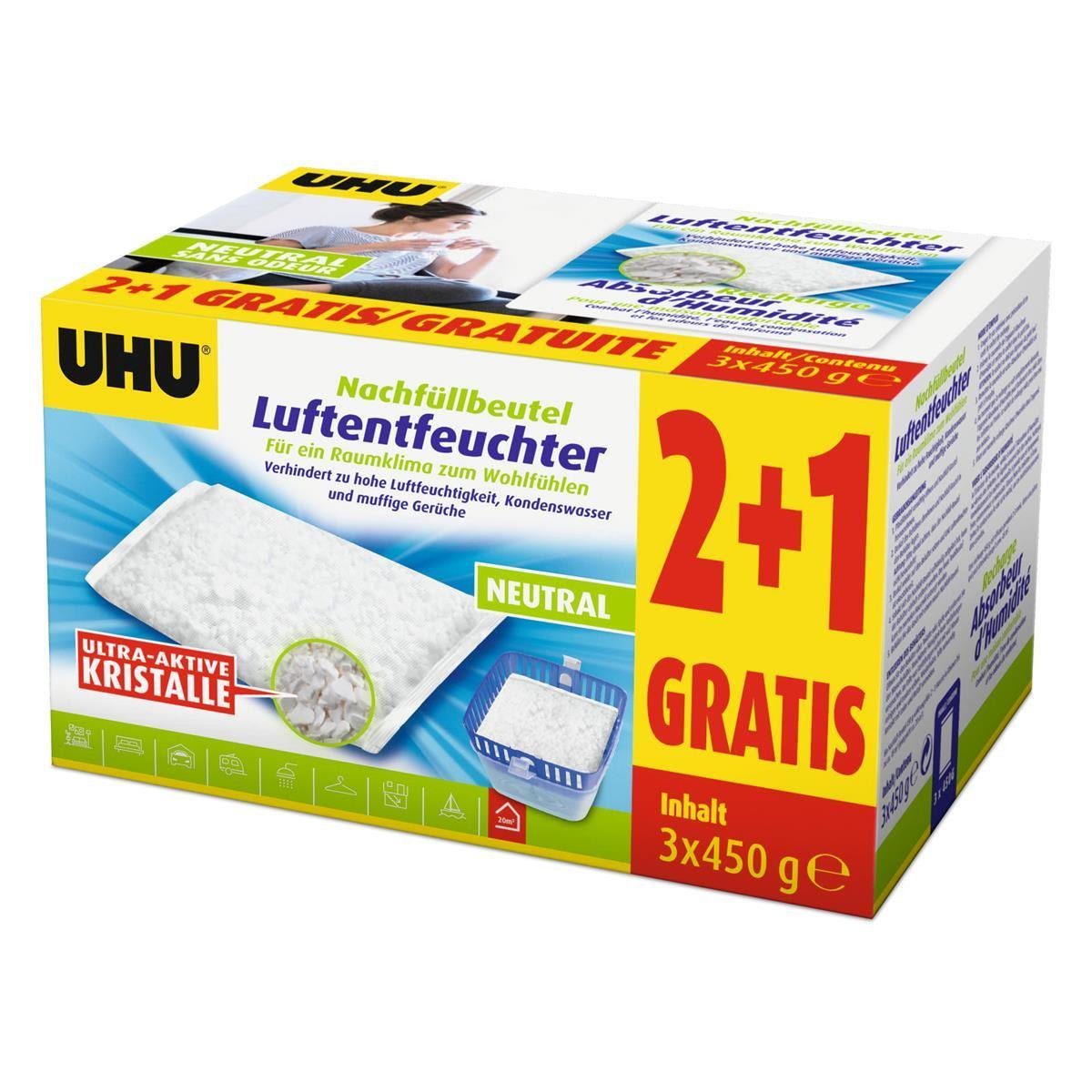 UHU Luftentfeuchter UHU original Luftentfeuchter Nachfüllbeutel 450g Duftneutral (10er Pac