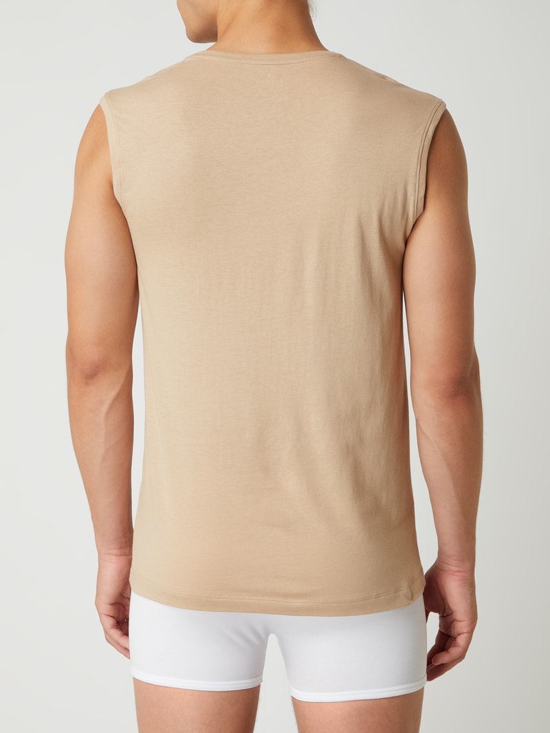 Body Fit Tanktop im 2er-Pack aus Pima-Baumwolle in beige