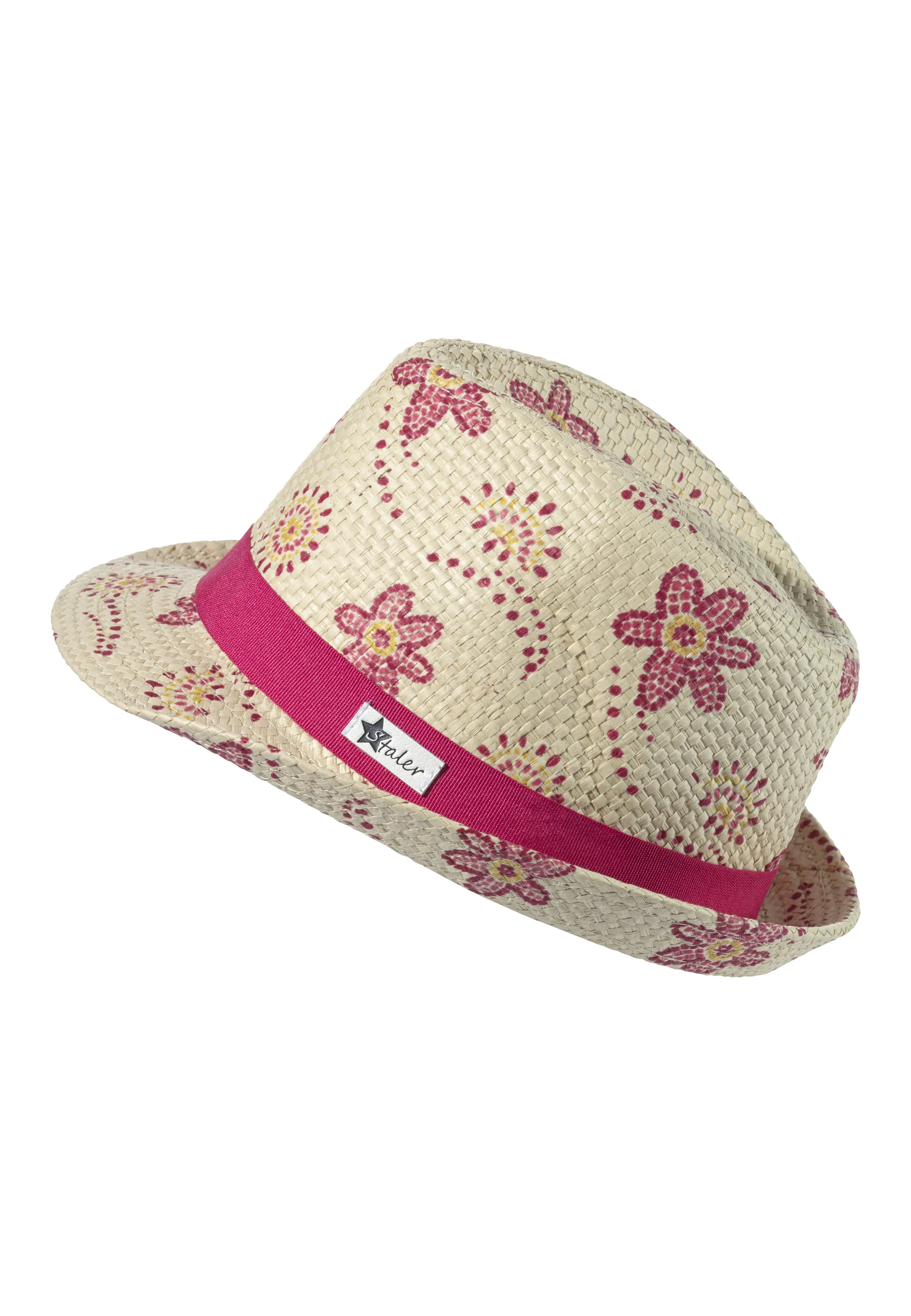 Strohhut bedruckt mit sommerlichem Blumenprint