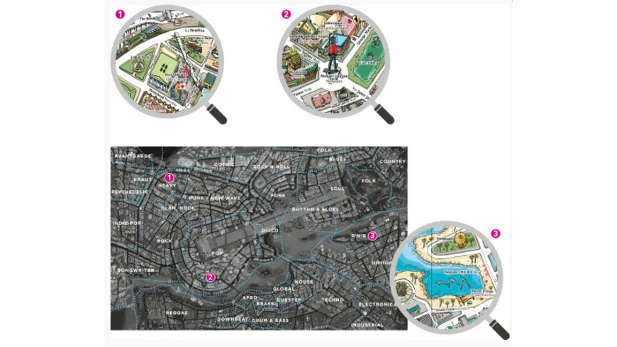 Heye 2000 Teile Puzzle - City of Pop - Map Art