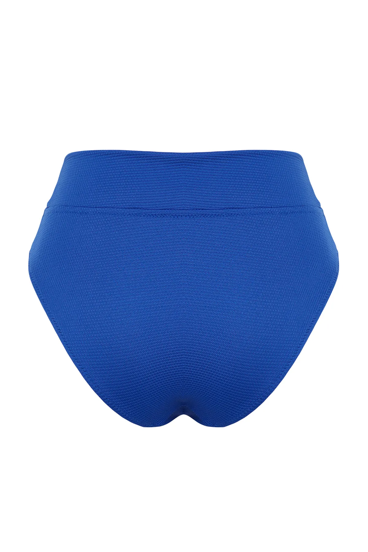 Trendyol Collection  Saks strukturierte Hipster-Bikinihose mit hoher Taille und hohem Beinausschnitt TBESS24BA00138