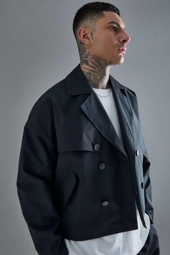 Tall zweireihiger Trenchcoat