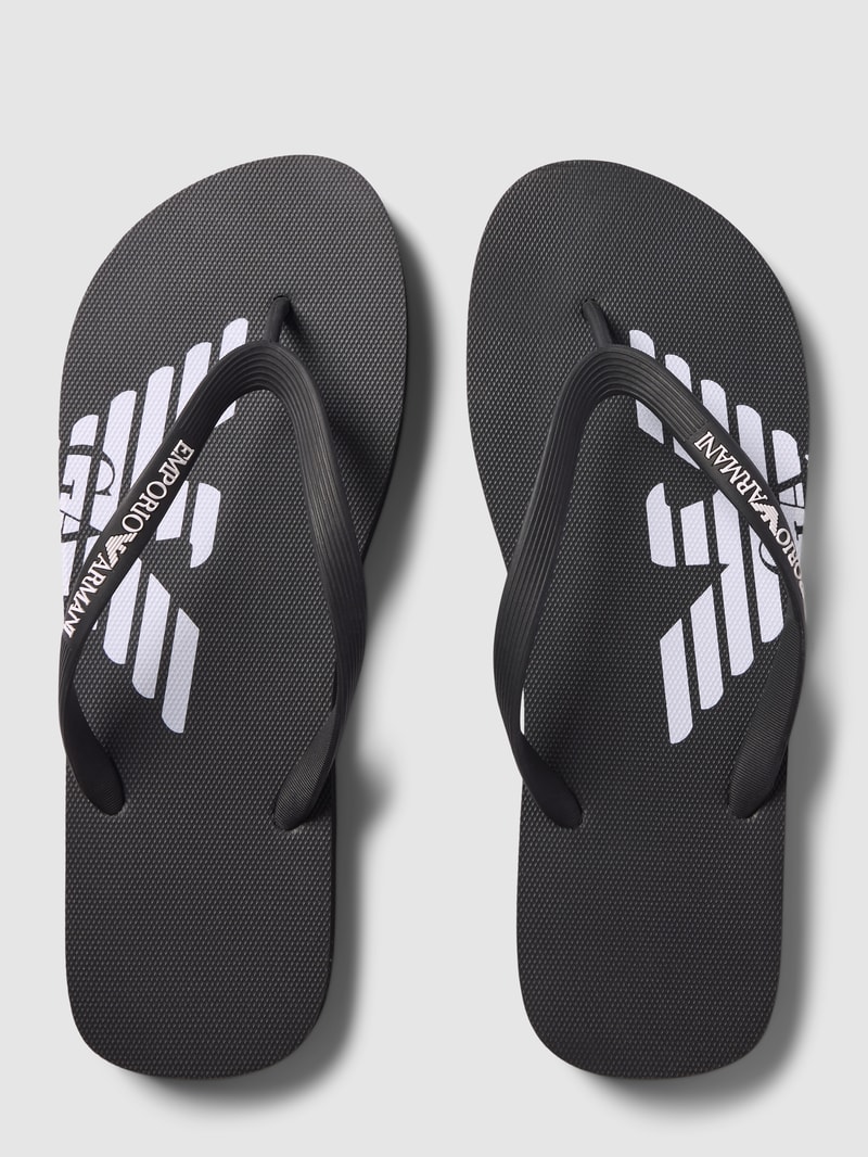 Zehentrenner mit Label-Details Modell 'Basic' in schwarz