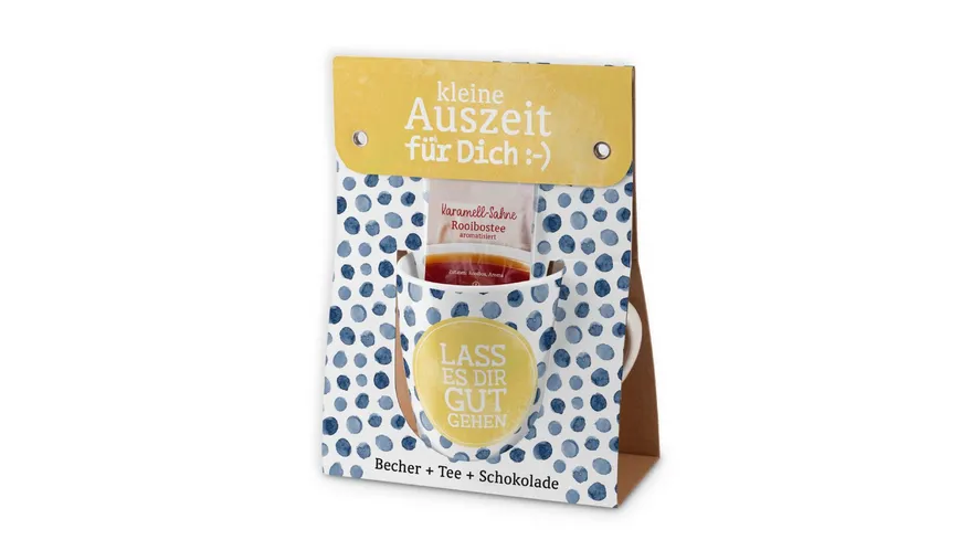 Geschenk für Dich Geschenkset Auszeit Lass es Dir gut gehen Blau / Weiß
