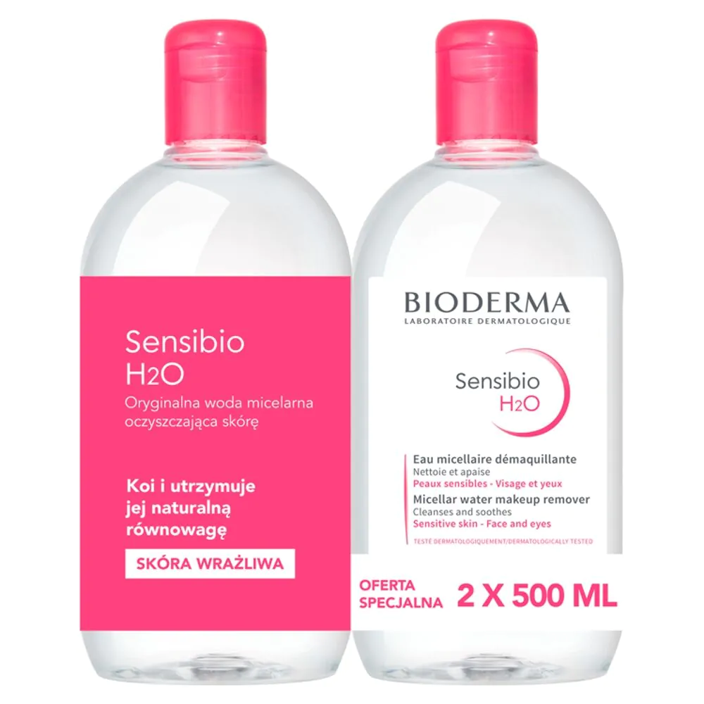 Bioderma Sensibio H2O micelarna tekućina, 2 x 500 ml