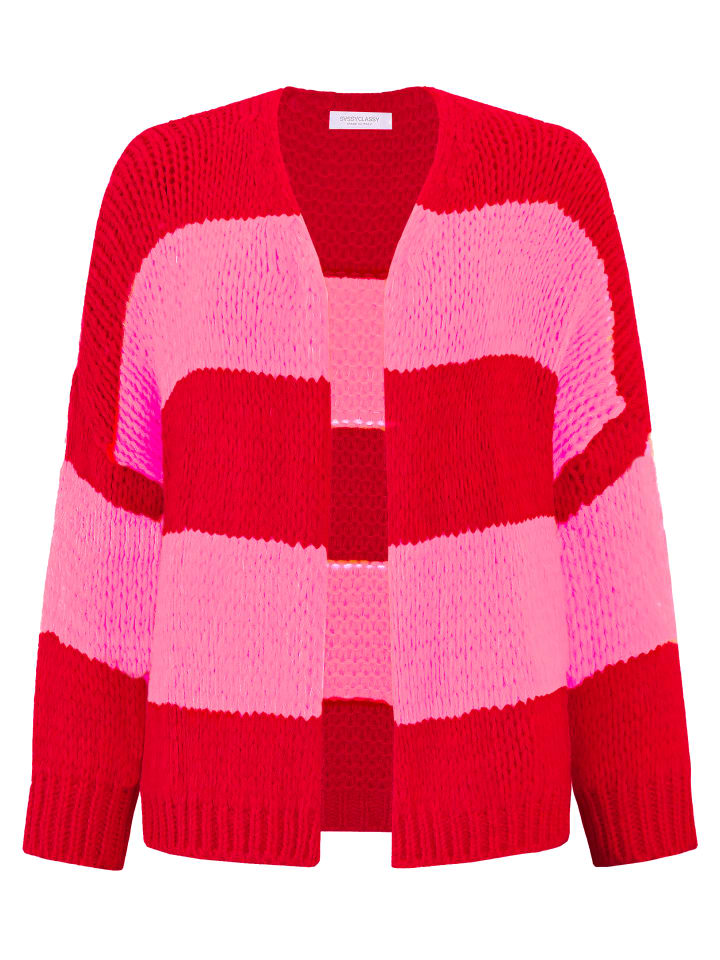 SASSYCLASSY Oversize Cardigan in Rot, Pink günstig kaufen