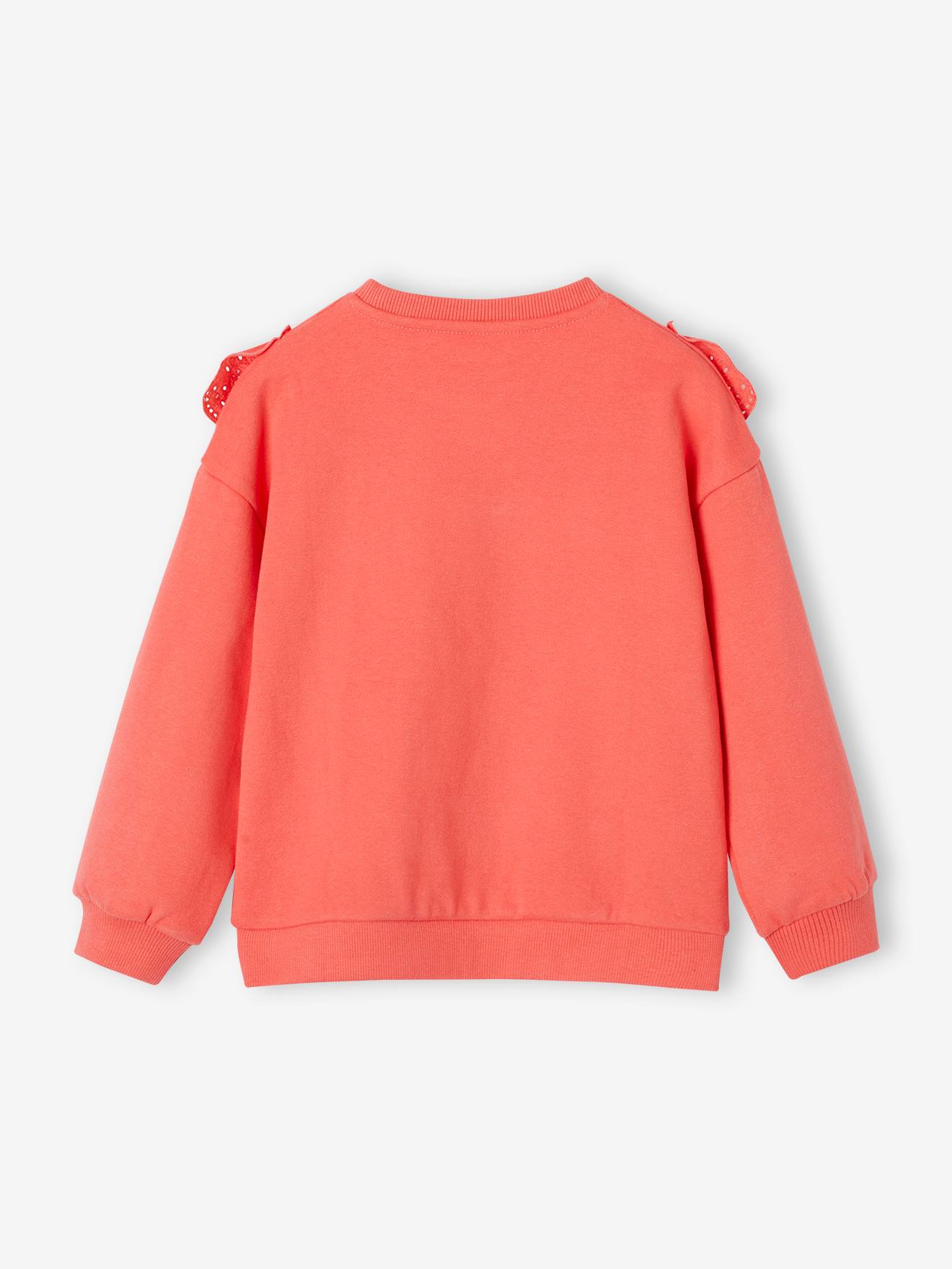 Vertbaudet Mädchen Sweatshirt mit Volant - koralle