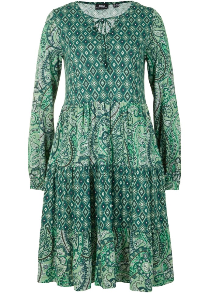 Kurzes Jerseykleid aus Baumwoll- Viskose Mischung, A-Linie