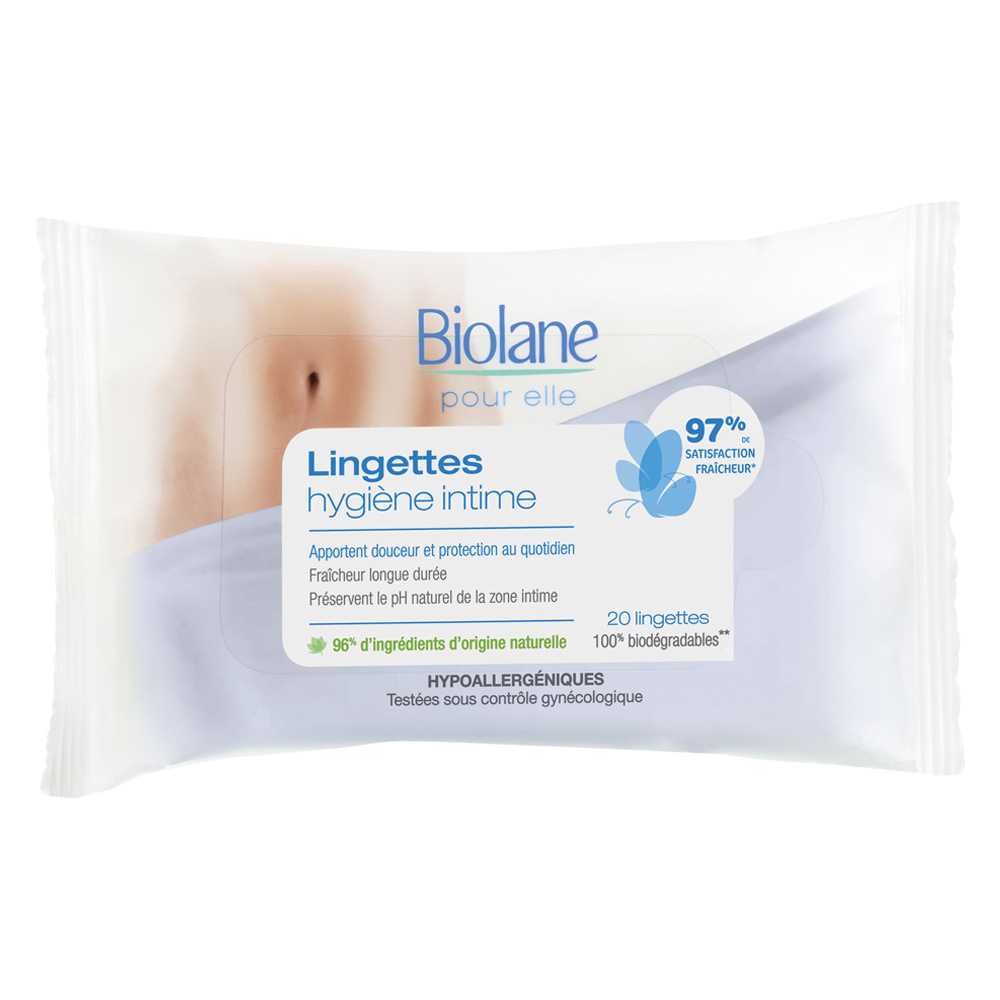 biolane Lingettes hygiène intime X20 Lingettes