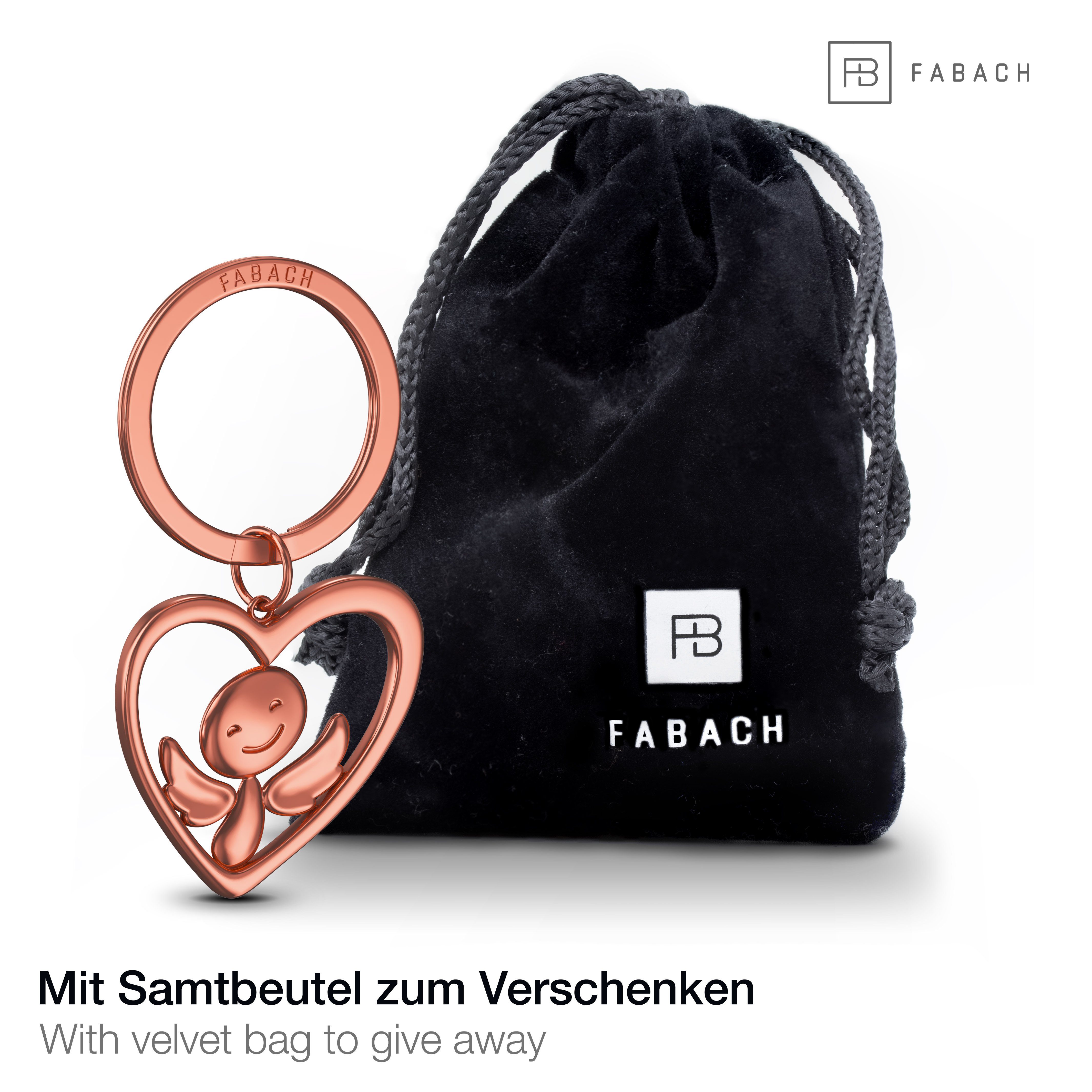 FABACH Schlüsselanhänger Schutzengel Furfur im Herz - Glücksbringer Geschenk - Metall Anhänger