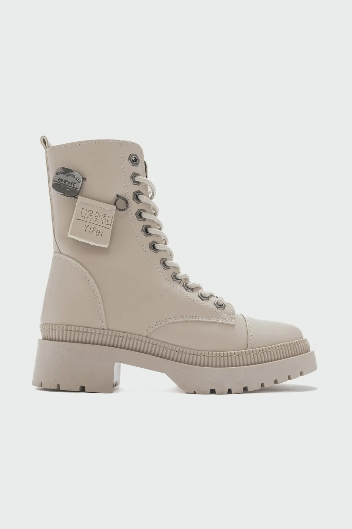 LuviShoes  Abide Beige Skin Damenstiefel