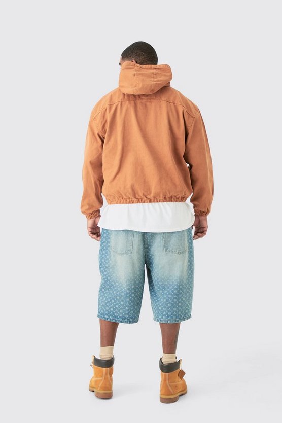 Plus Denim-Hoodie