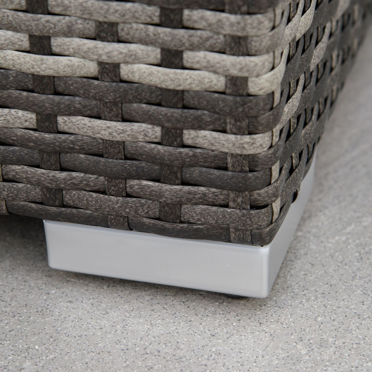 Outsunny 6 tlg. Polyrattan Gartenmöbel Set Sitzgarnitur mit Kissen Sitzgruppe Gartenset Sofagarnitur Lounge Tisch mit Stauraum Stahl Luxus Grau