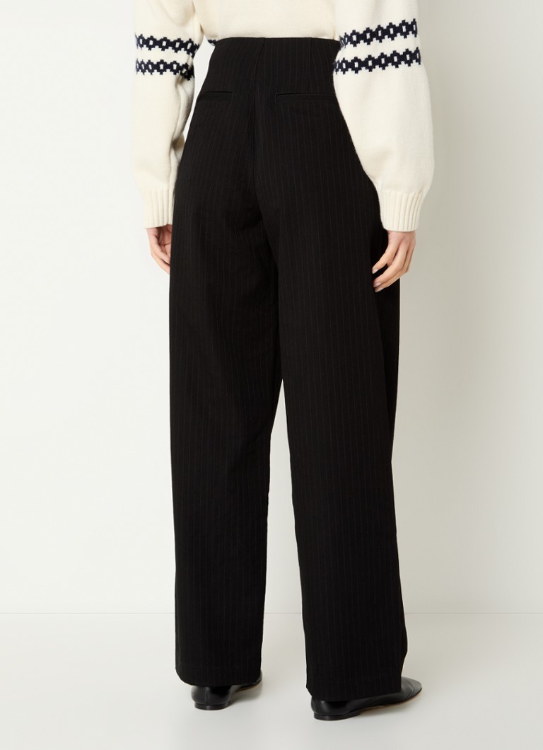 Pantaloni OLAF a vita alta e gamba larga con righe sottili