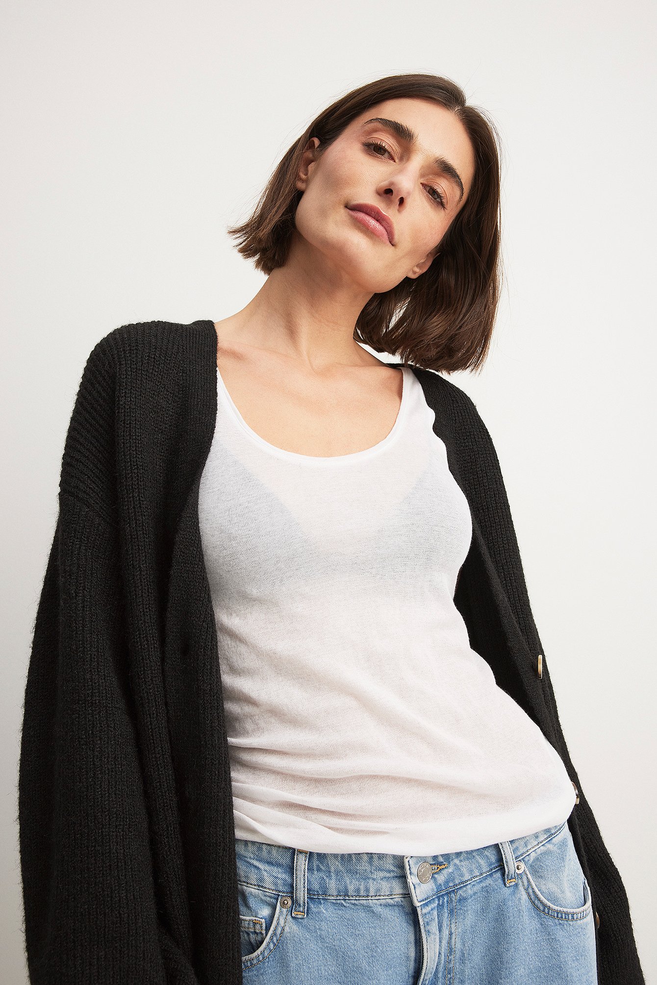 Lange Strickjacke