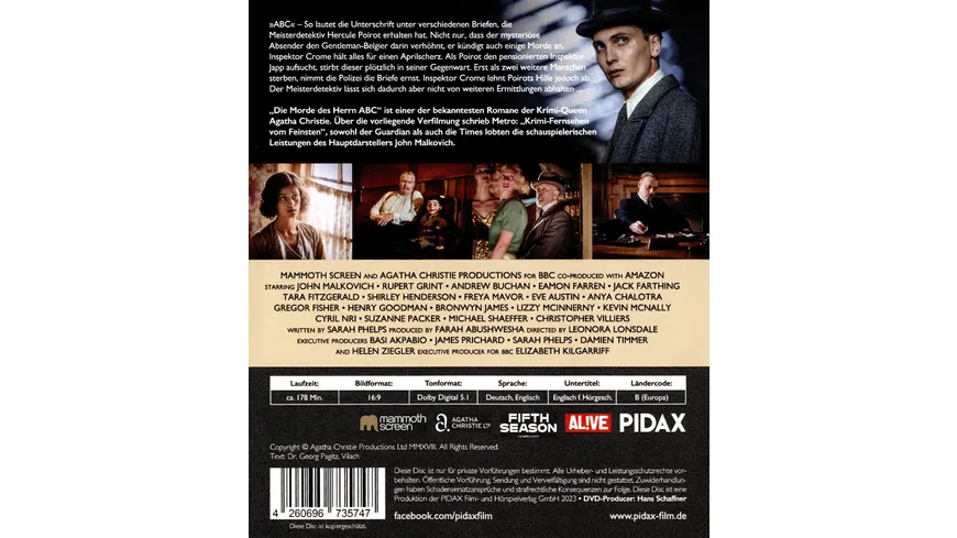 Agatha Christie: Die Morde des Herrn ABC / Starbesetzte Neuverfilmung des Hercule Poirot-Romans mit John Malkovich