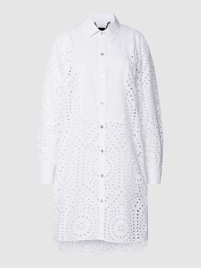 Longbluse mit verlängerter Rückseite in weiß
