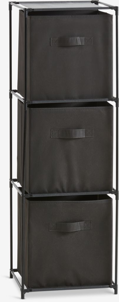 DAMHUS DAMHUS cabinet with 3 boxes, black and gray