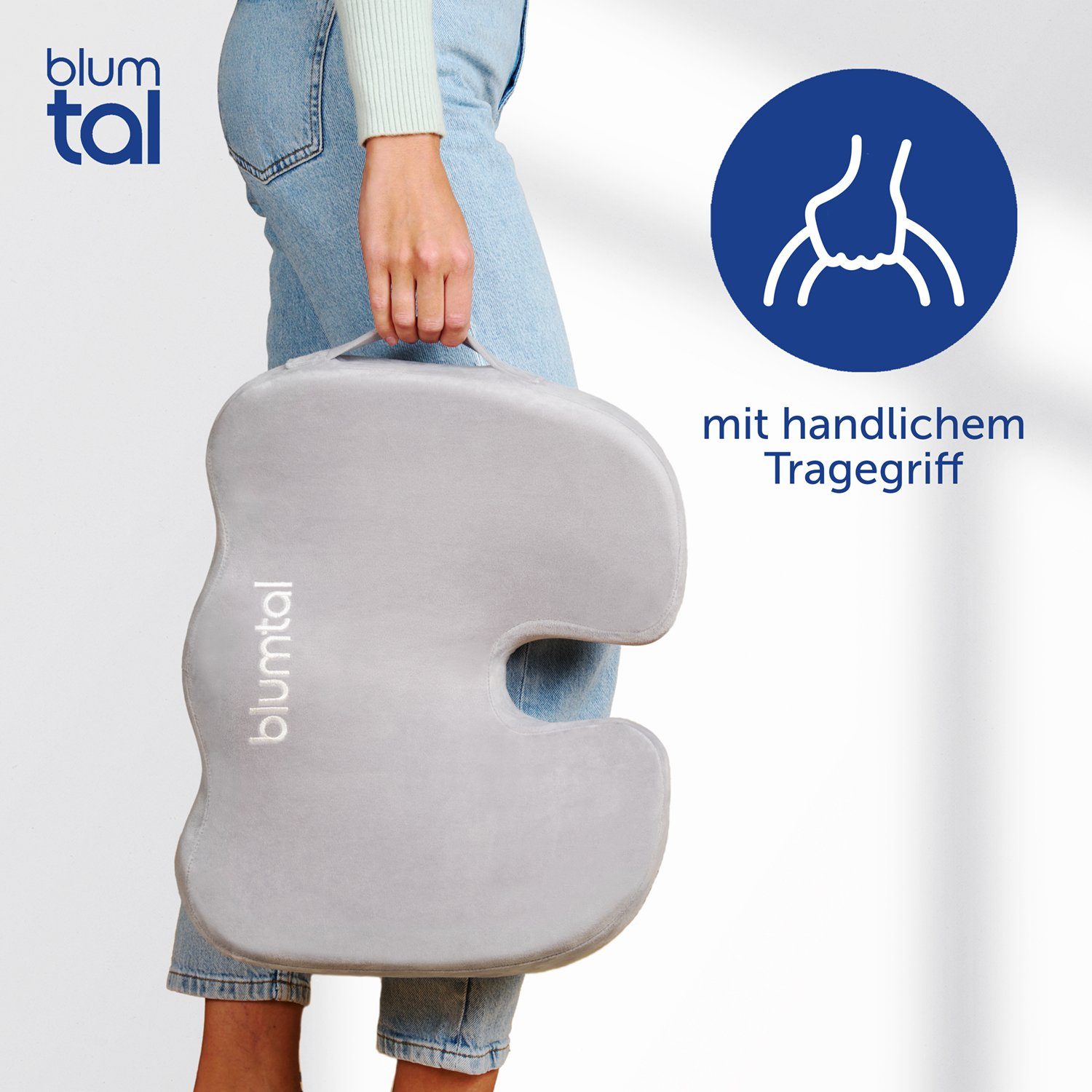 Blumtal Sitzkissen Orthopädisches Sitzkissen, Keilkissen mit 3 Härtegraden, Keilkissen mit 3 Härtegraden - Ergonomisches Sitzkissen für Bürostuhl