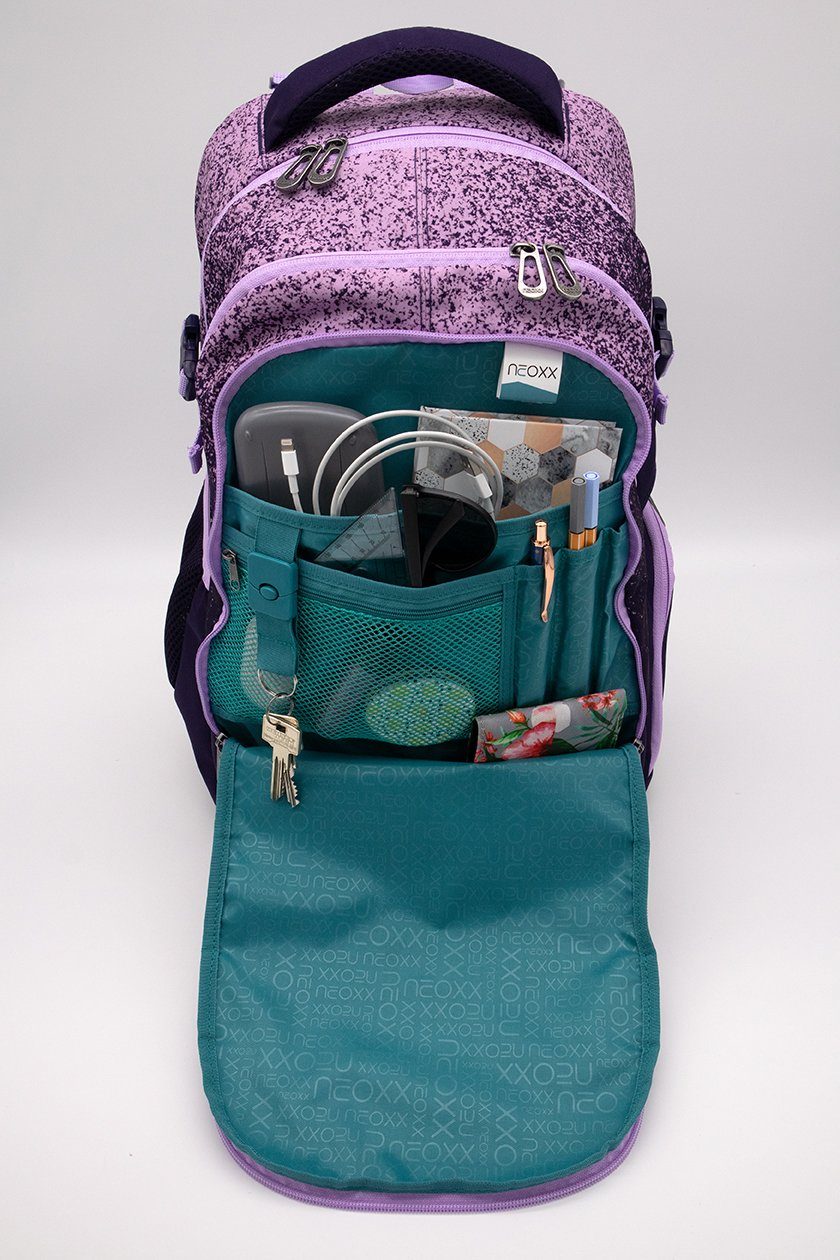 neoxx Schulrucksack Active, Glitterally perfect, aus recycelten PET-Flaschen