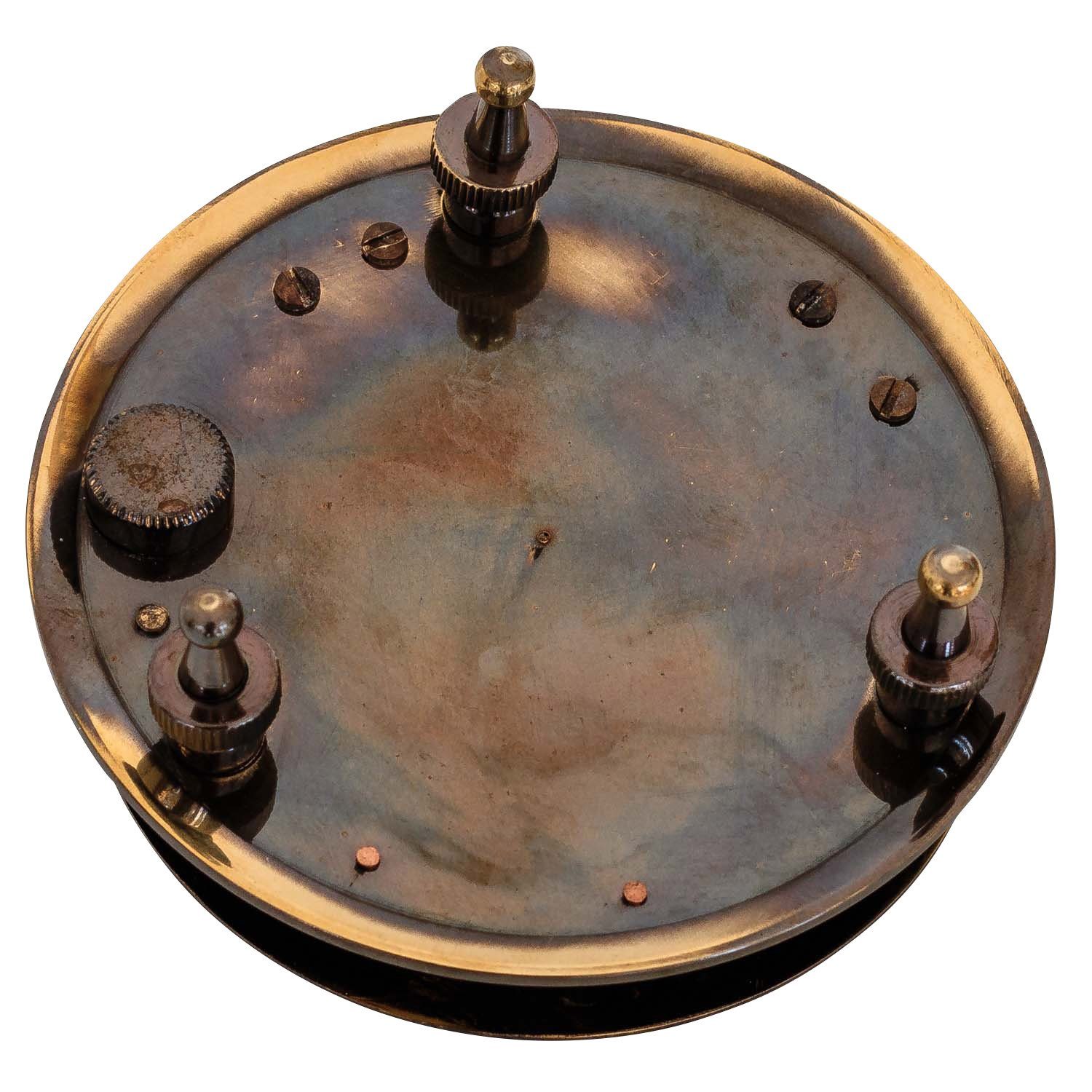 Aubaho Kompass Kompass Maritim 10cm Sonnenuhr Replik Navigation Messing Glas Leder An