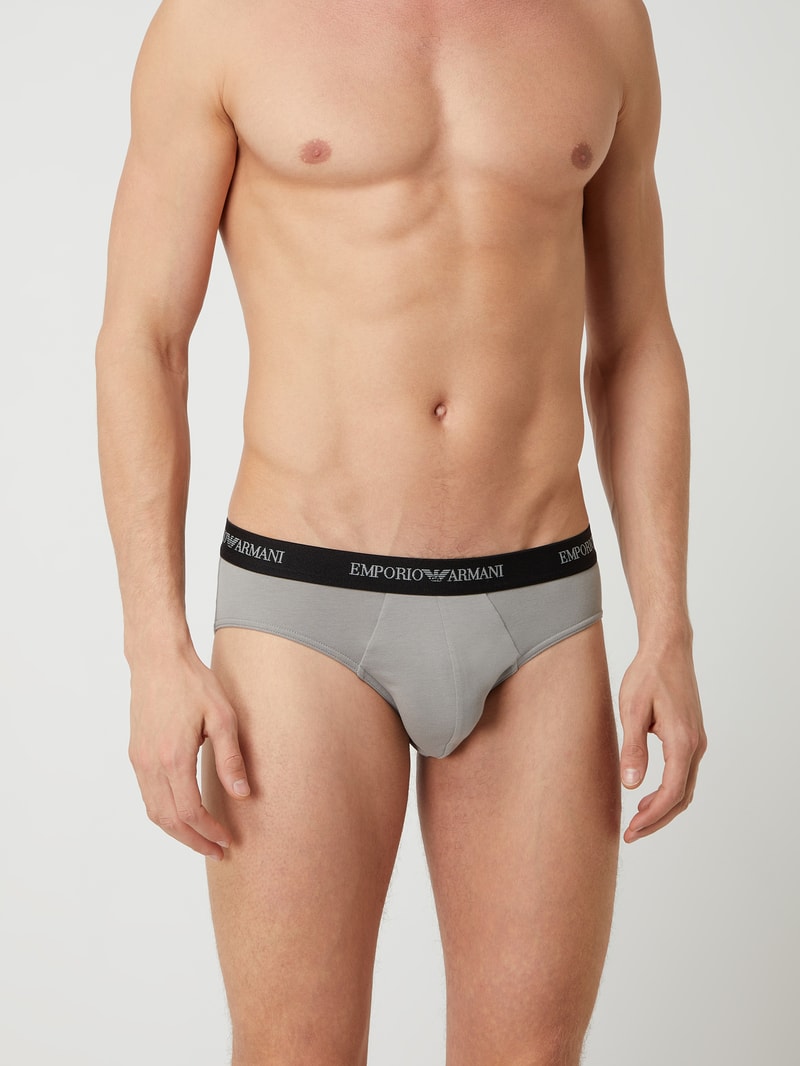 Slip mit Stretch-Anteil im 2er-Pack in schwarz