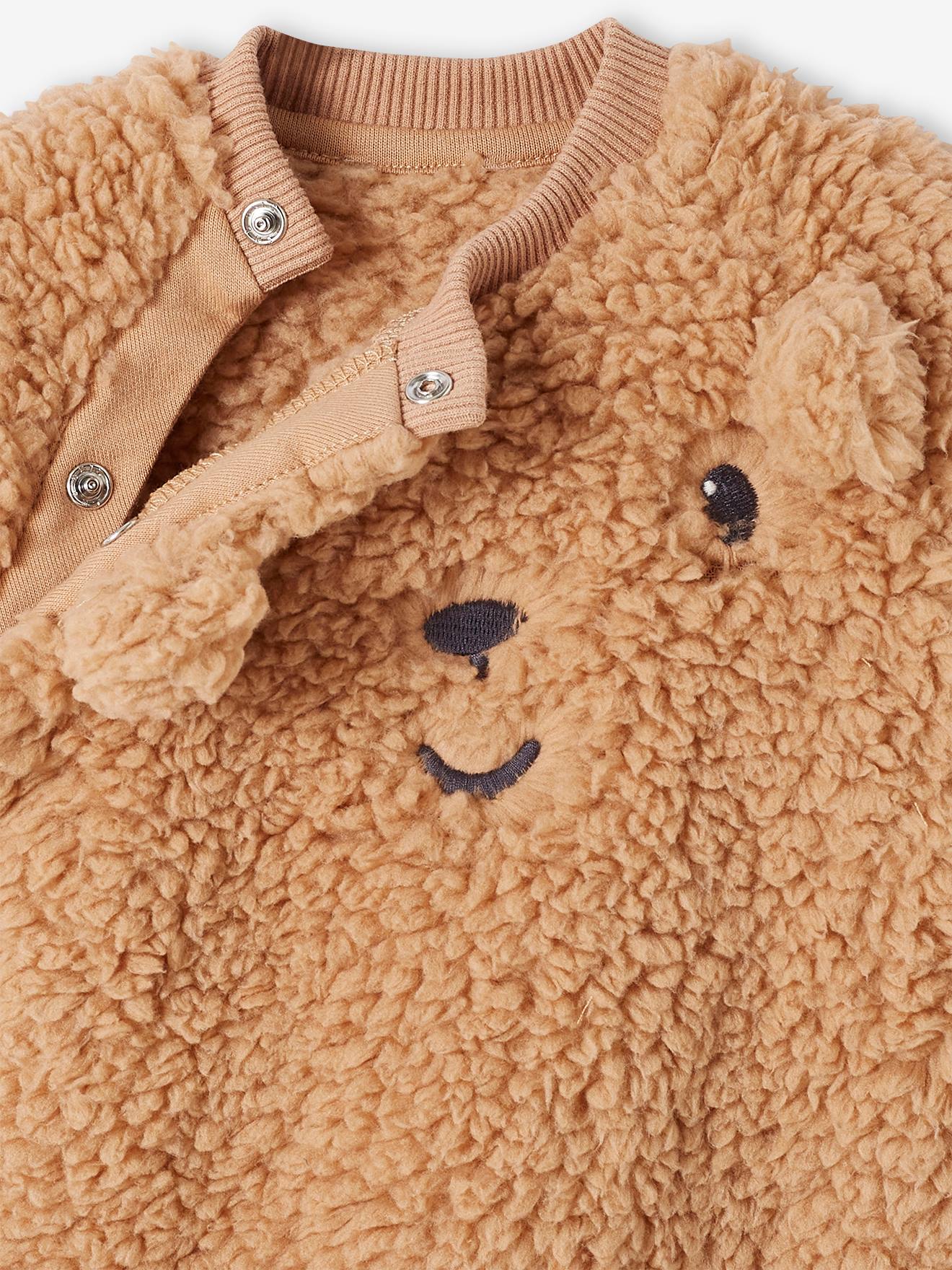 Sweat ourson bébé en sherpa cappuccino