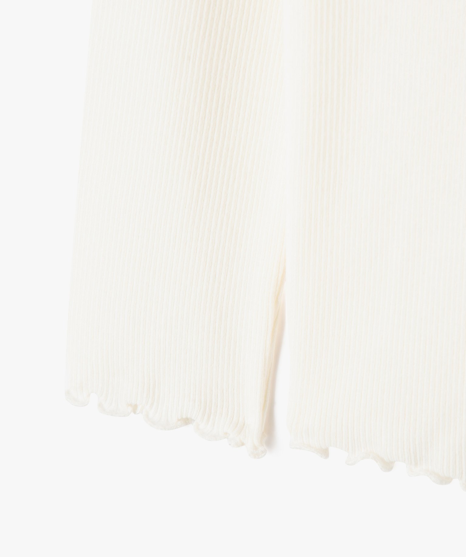 Tee-shirt à manches longues en maille ctelée fille ecru | GEMO