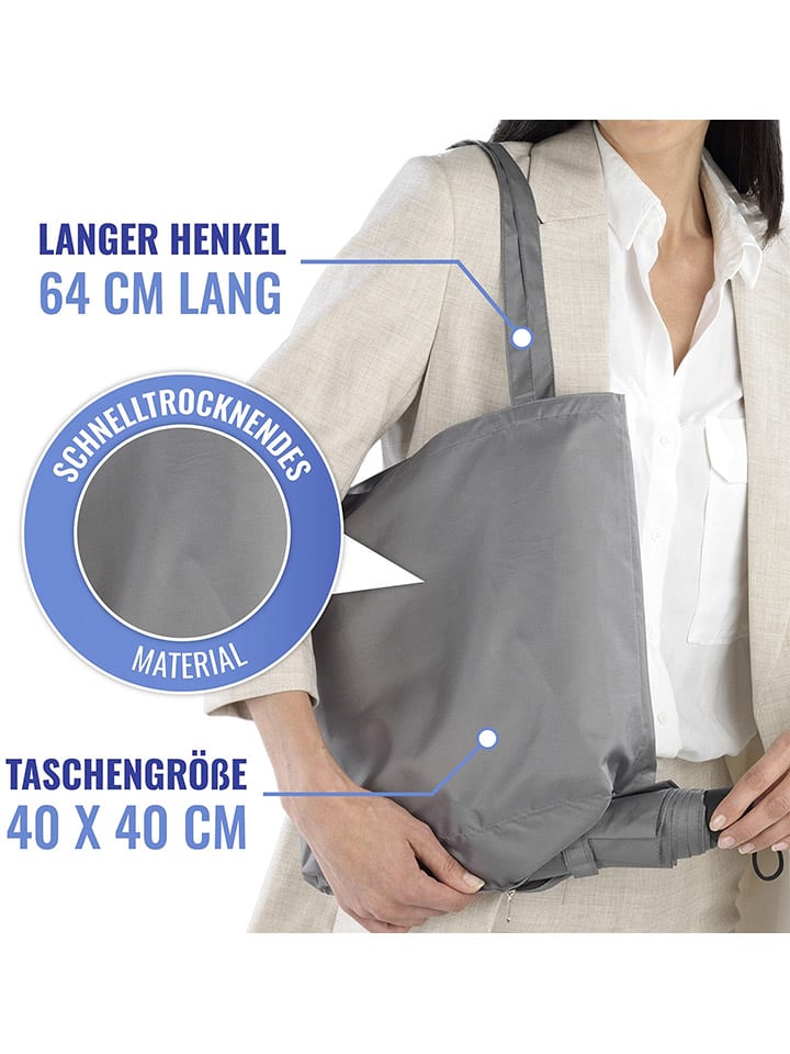 Wenko 2in1 Taschenschirm in Grau - (B)40 x (H)40 cm günstig kaufen onesize