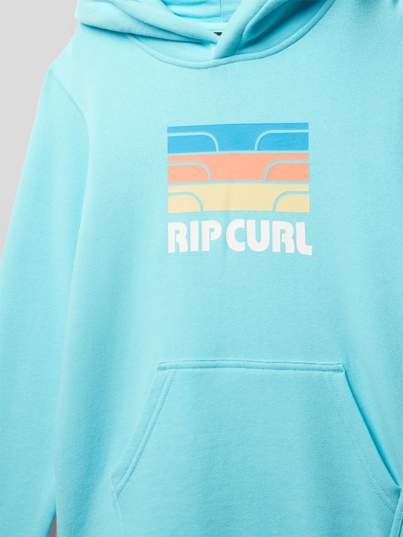 Hoodie mit Logo-Print Modell 'MAMMA' in aqua blau