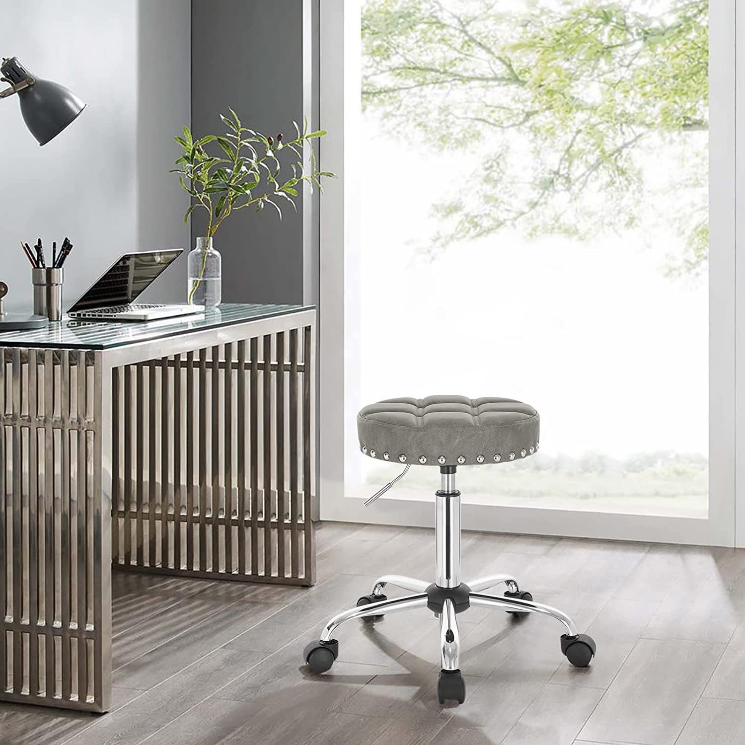 Woltu Drehhocker (1 St), Barhocker höhenverstellbar drehbar Kunstleder