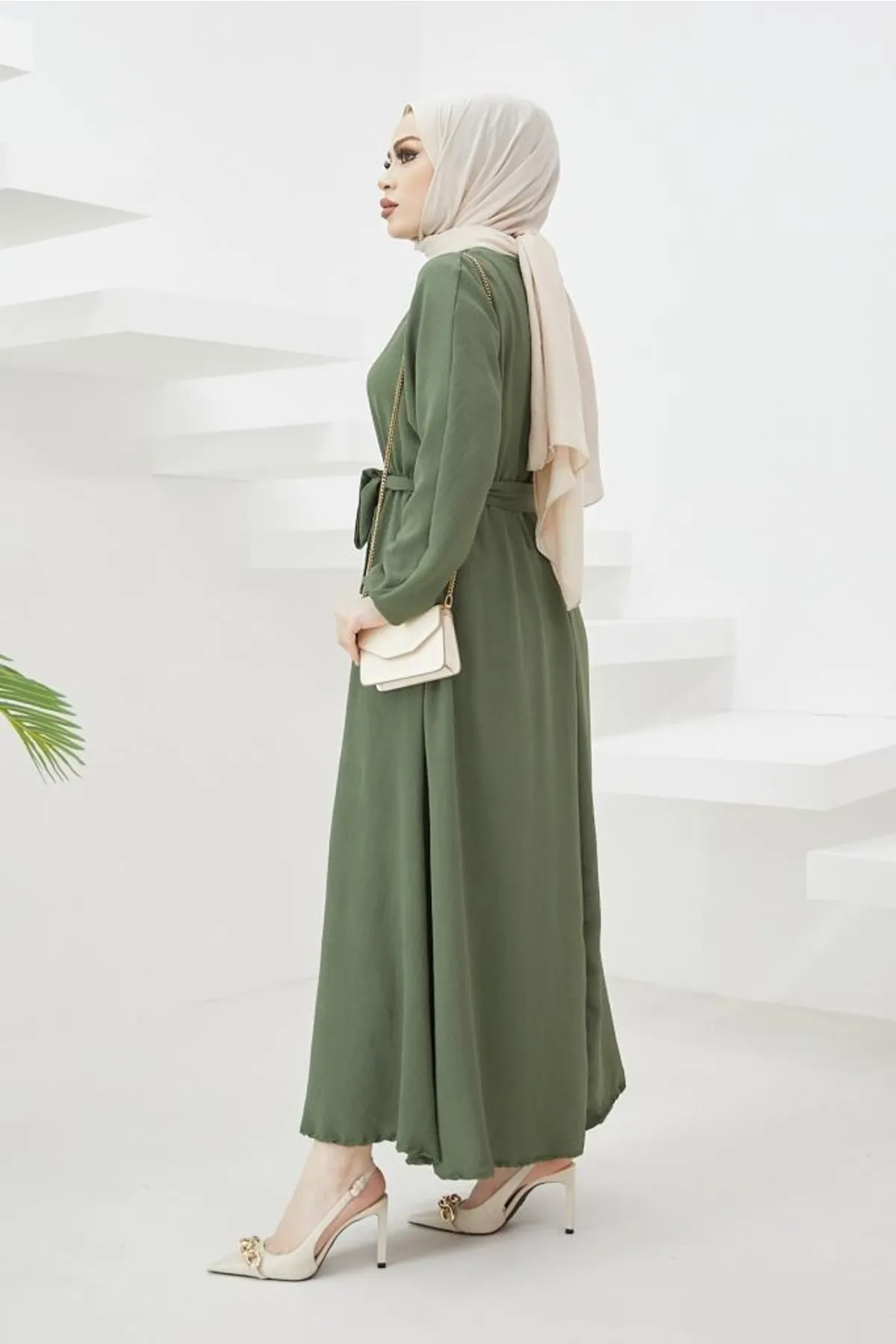 benguen  424-1aerobin Hijab-Kleid Khaki