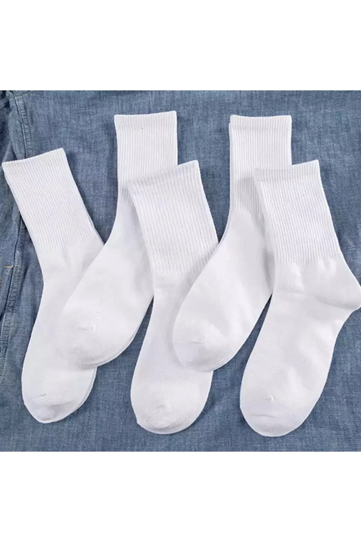 BGK  Unisex Weiße College-Socken ohne Muster, 6 Stück