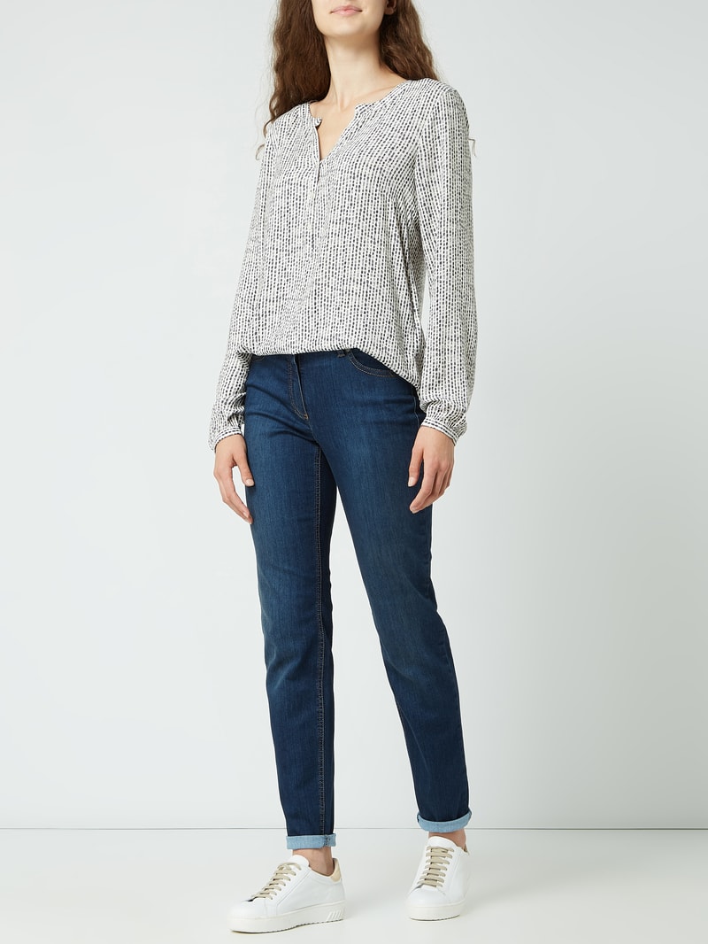 Skinny Fit Jeans mit Bio-Baumwolle in marineblau