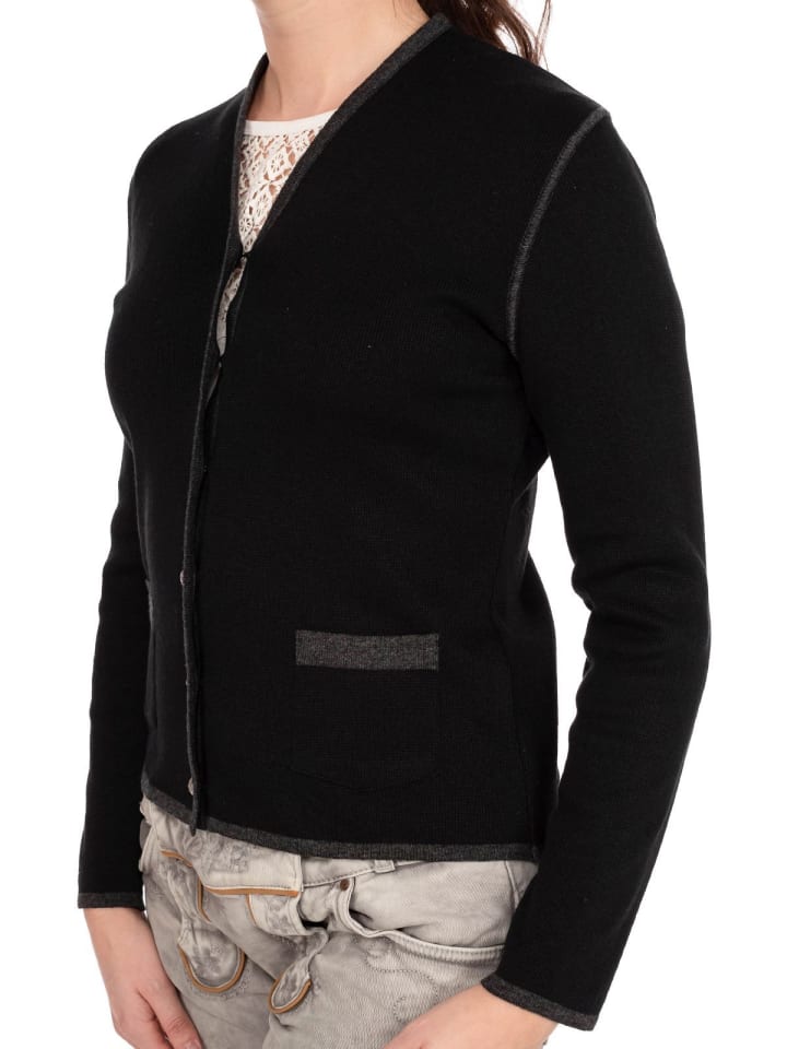 OS-Trachten Strickjacke 457019-0771 in schwarz günstig kaufen