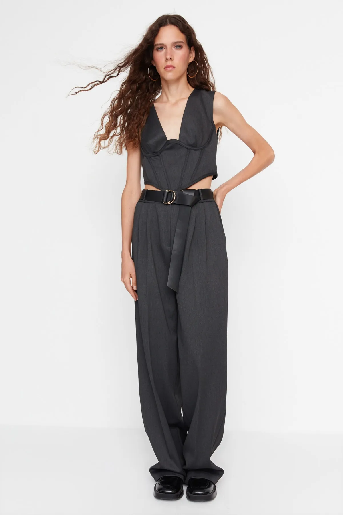 Trendyol Collection  Anthrazitfarbene Webhose TPRAW23PL00016