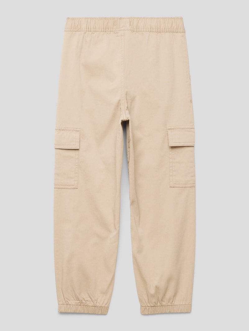 Hose mit Pattentaschen und Tunnelzug in beige