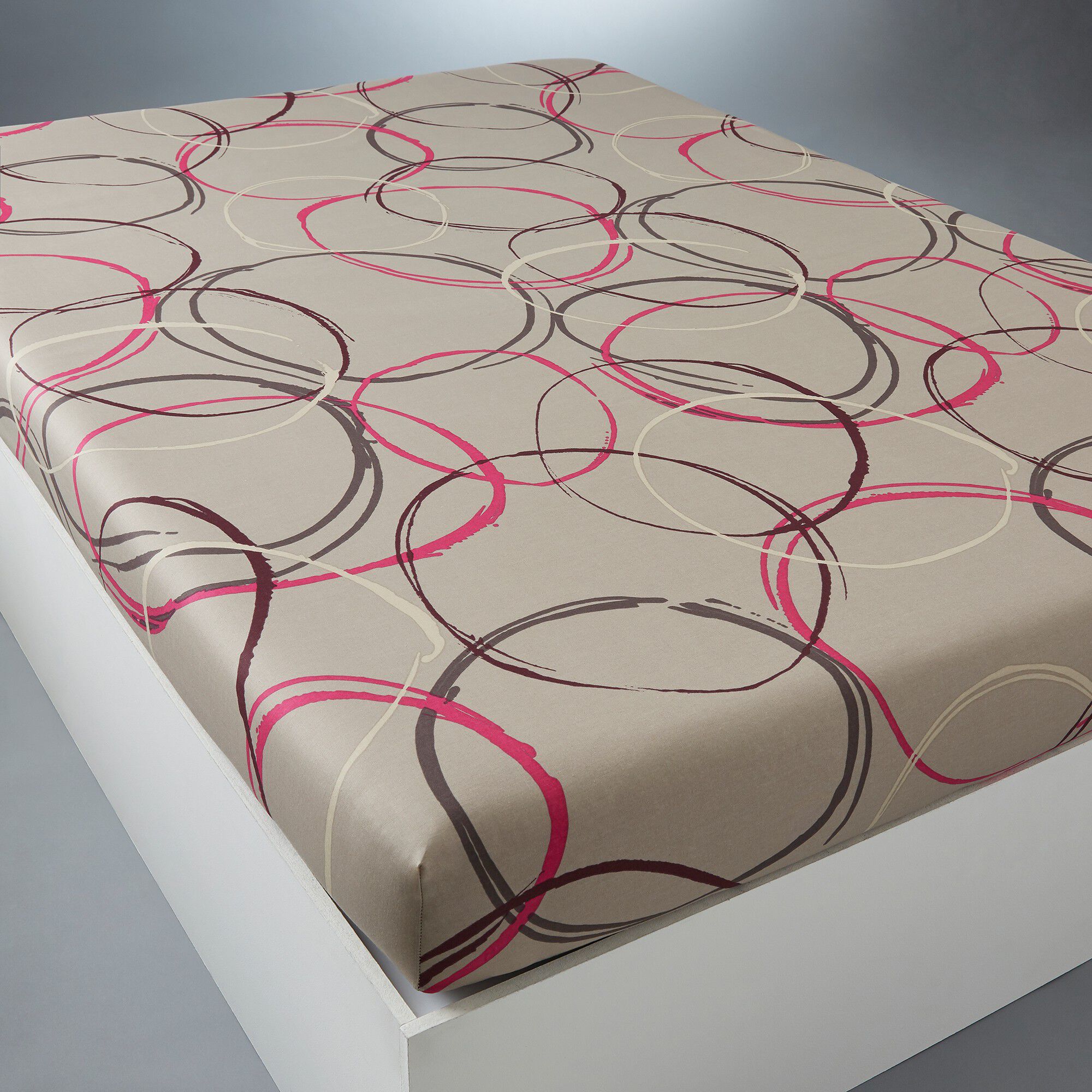 Linge de lit Noémie polycoton imprimé cercles