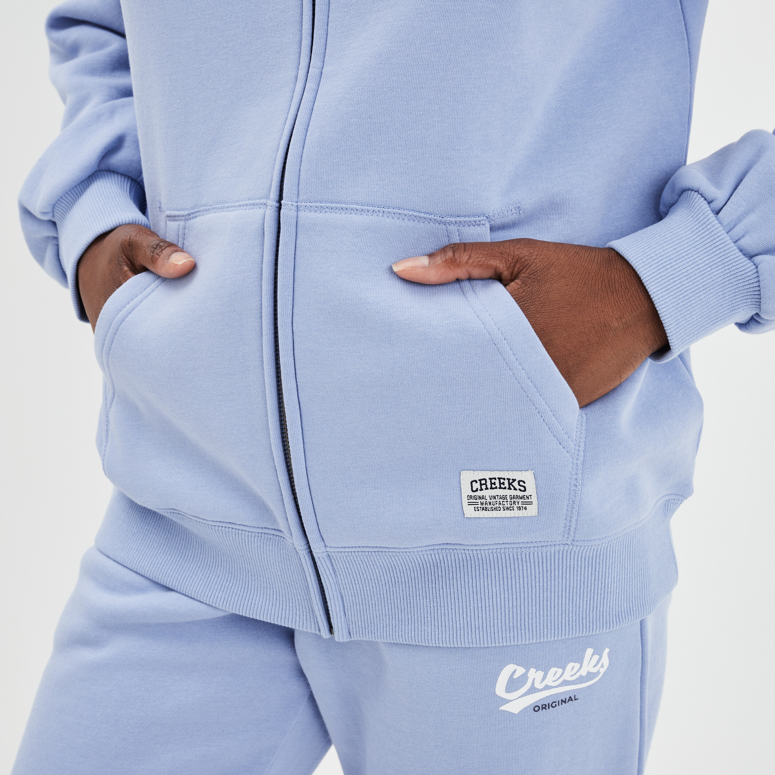 Sweat zippé à capuche hoodie bleu gris femme | La Halle