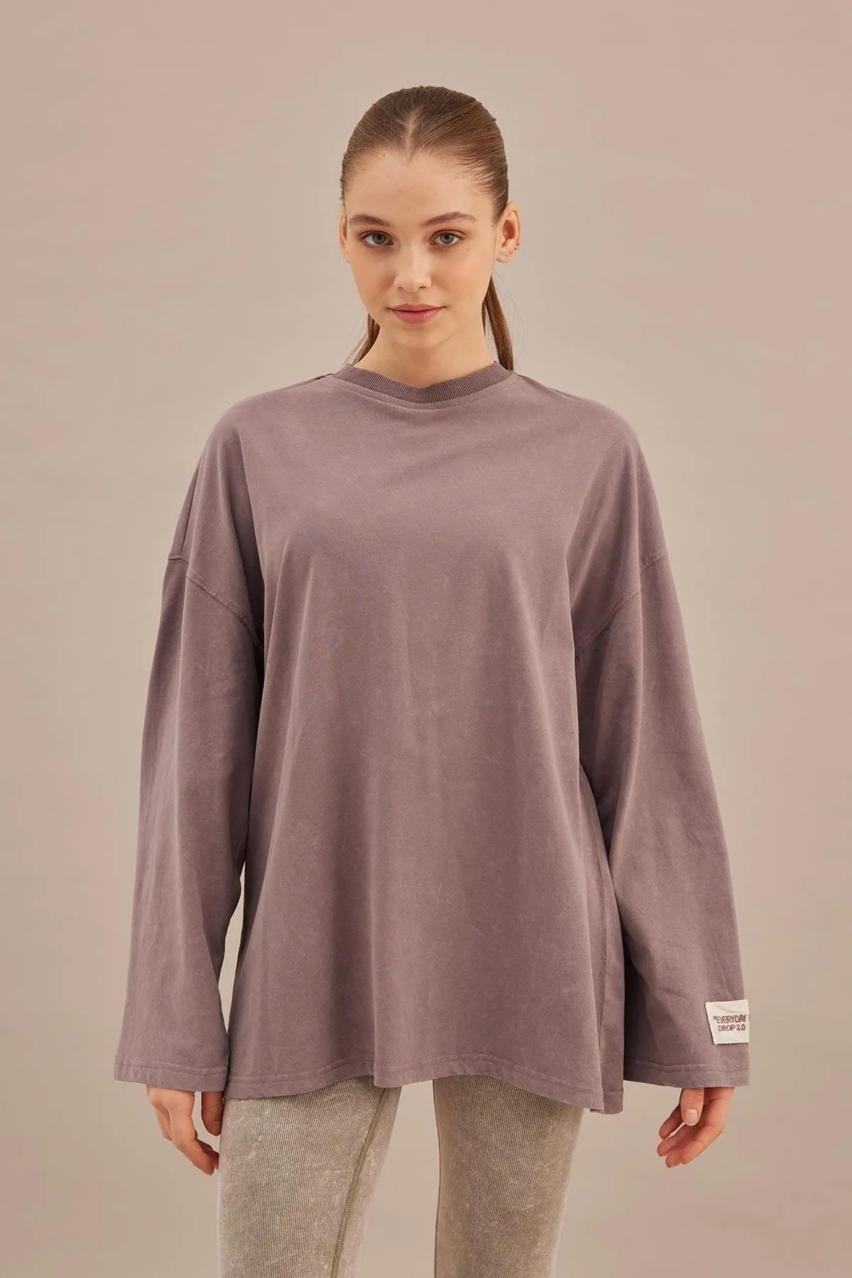 Manuka  Oversize-Sweatshirt mit verblasstem Effekt Lavendel