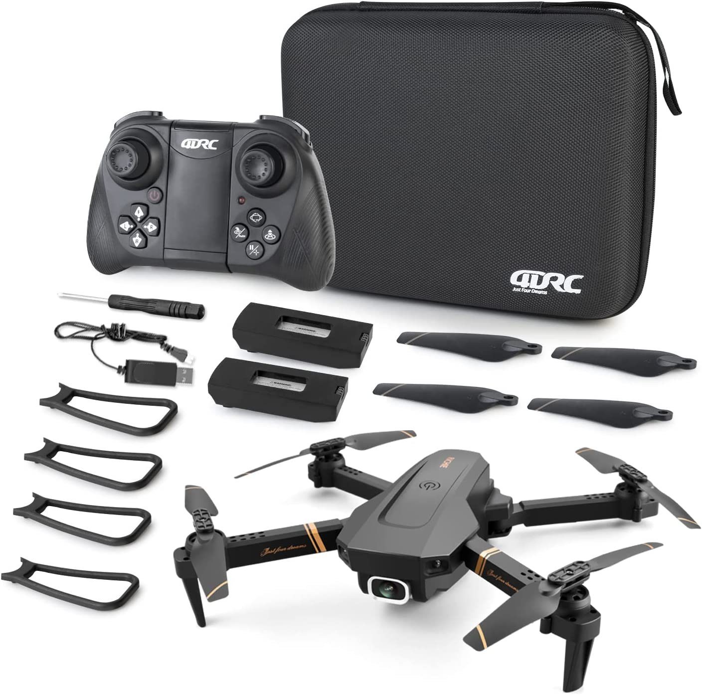 4DRC V4 für Kinder & Anfänger, 32 Minuten Flugzeit, klappbarer Quadcopter Spielzeug-Drohne (1080P HD, FPV-Live-Video, Trajektorienflug, optischer Fluss, Höhenhaltung)