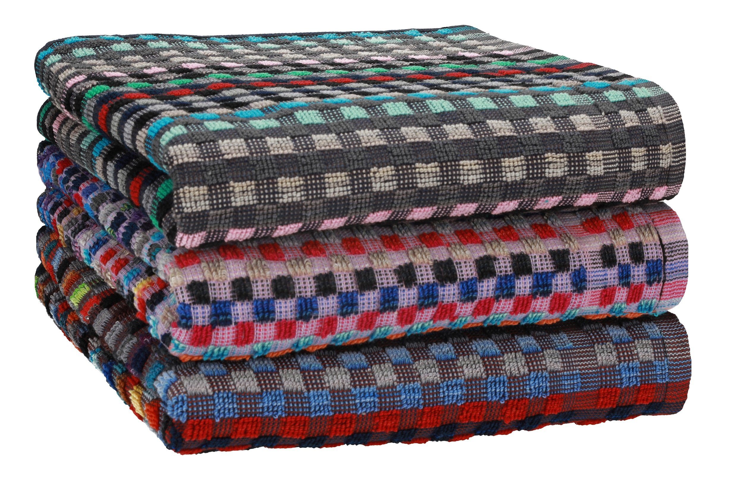 Betz Handtuch Set Arbeitshandtüch Set HELGOLAND 50 x 90 cm 100% Baumwolle Karo, 100% Baumwolle