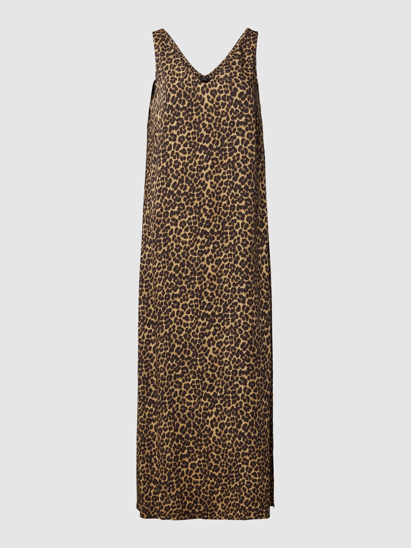 Midikleid aus Viskose in camel