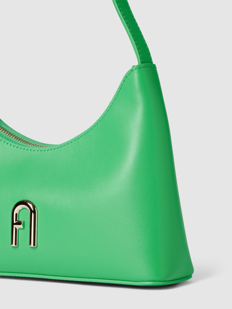 Handtasche mit Label-Detail Modell 'DIAMANTE' in grün