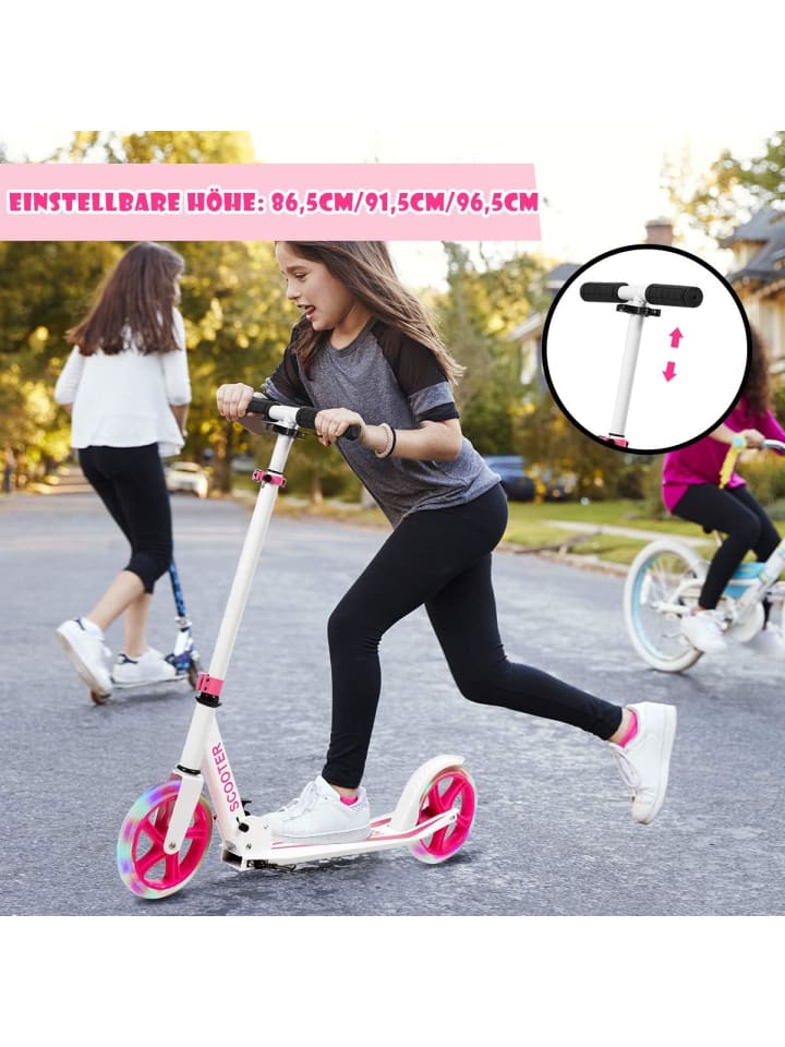 COSTWAY Roller mit 2 LED Rädern ab 10 Jahre in Rosa günstig kaufen 97 cm