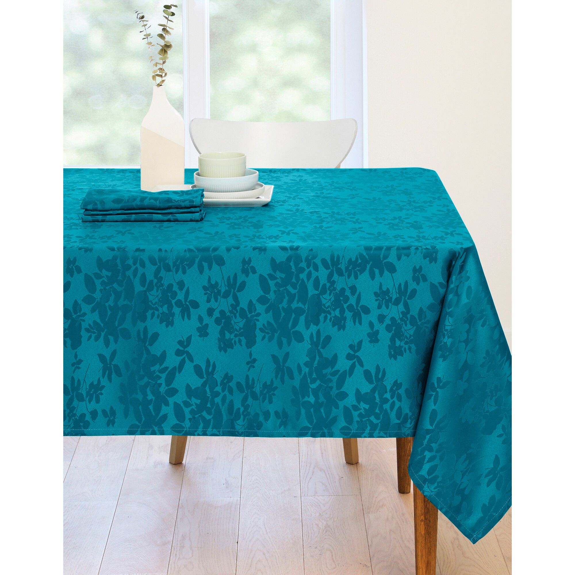 Nappe damassée feuillages Colombine