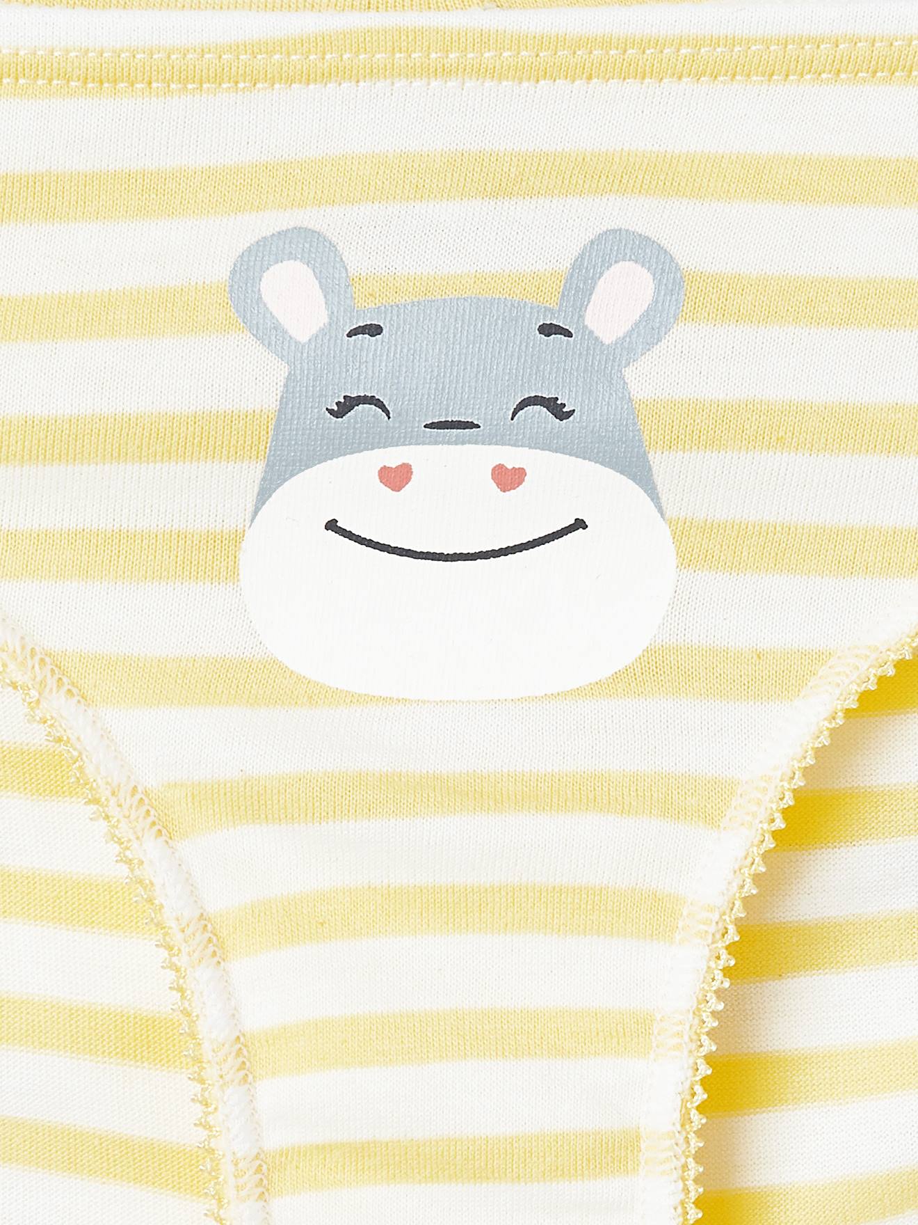 Lot de 7 culottes fille animaux blanc