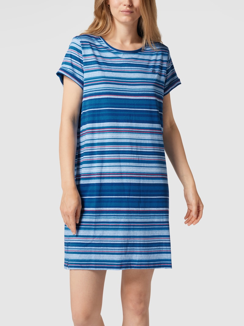 Nachthemd mit Streifenmuster in marineblau