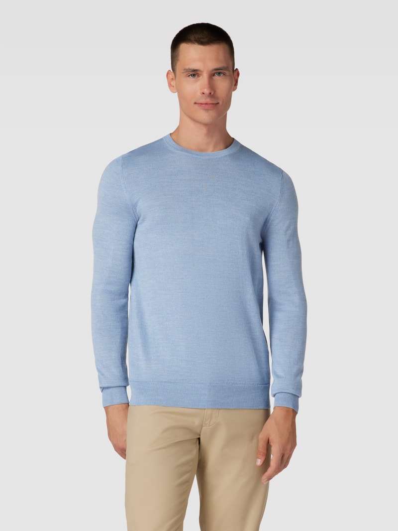 Longsleeve aus Woll-Mix in hellblau meliert