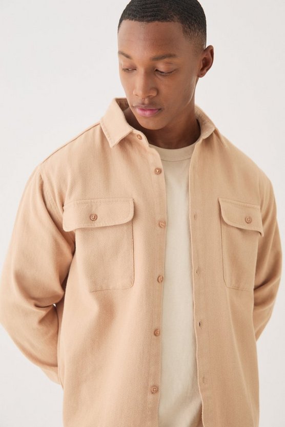 Strukturiertes Overshirt mit Knopfleiste